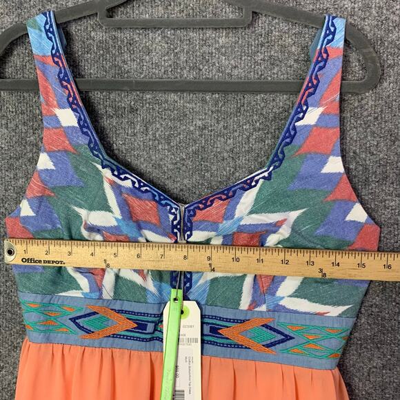 NEW Young Threads Chiffon Bottom/Knit Top Dress Boho Embroidered SZ M - Picture 6 of 12